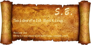 Seidenfeld Bettina névjegykártya